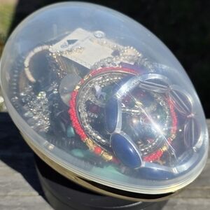 Elegant Blue and Gold Women's Accessory Set